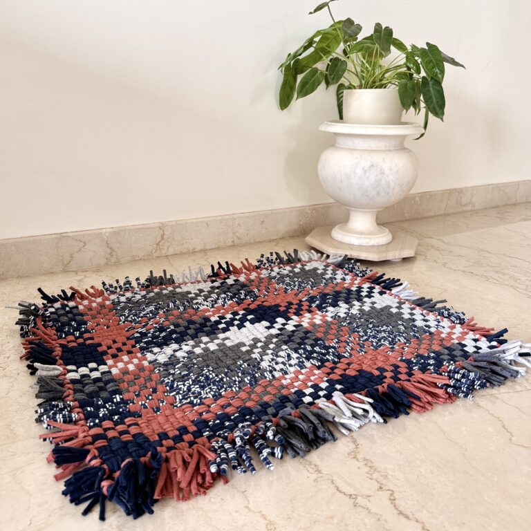Image of Bathroom Mat / Door Mat / Meditation Mat | Navy Grey, Brown