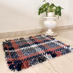 Bathroom Mat / Door Mat / Meditation Mat | Navy Grey, Brown