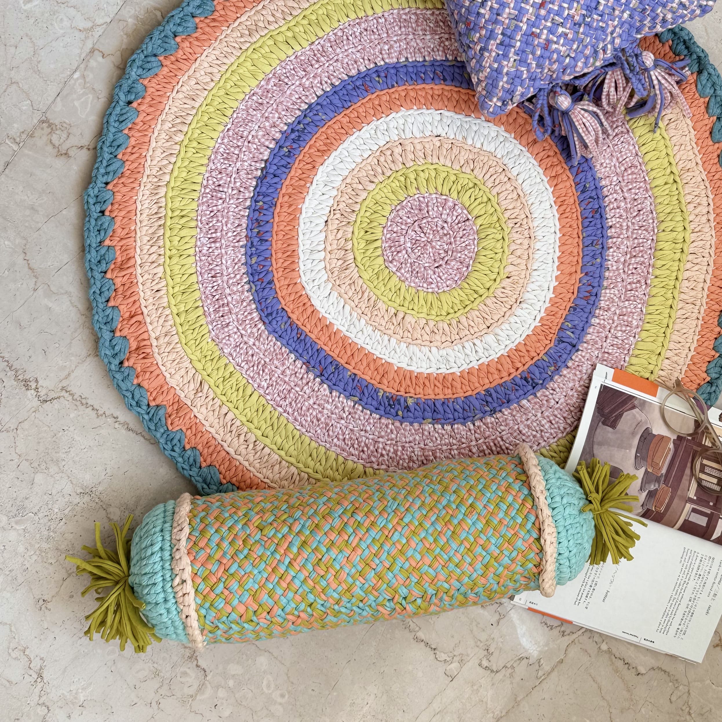 Image of Bolster With Pre Filled Filler | Green, Peach, Sea Green