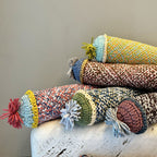 Bolster With Pre Filled Filler | Powder Pink, Coral, Brown, Blue, Grey