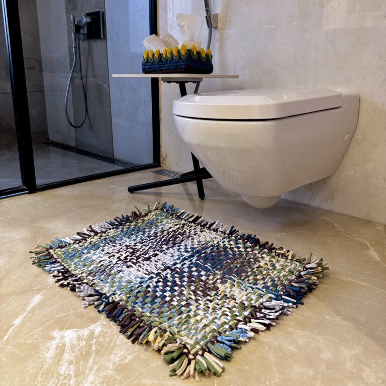 Image of Bathroom Mat / Door Mat / Meditation Mat | Aubergine, Blue, Moss Green, Grey, Lemon, Light Purple