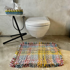 Bathroom Mat / Door Mat / Meditation Mat | Coral, Blue, Light Pink, Yellow, Beige, Light Grey