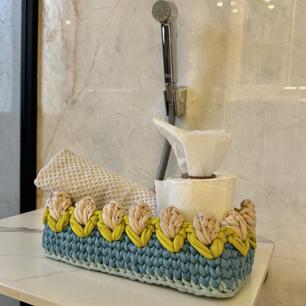 Rectangular Flower Basket | Blue, Ash, Green