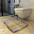 Bathroom Mat / Door Mat / Meditation Mat | Coral, Blue, Light Pink, Yellow, Beige, Light Grey