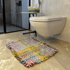Bathroom Mat / Door Mat / Meditation Mat | Coral, Blue, Light Pink, Yellow, Beige, Light Grey
