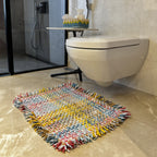Bathroom Mat / Door Mat / Meditation Mat | Coral, Blue, Light Pink, Yellow, Beige, Light Grey