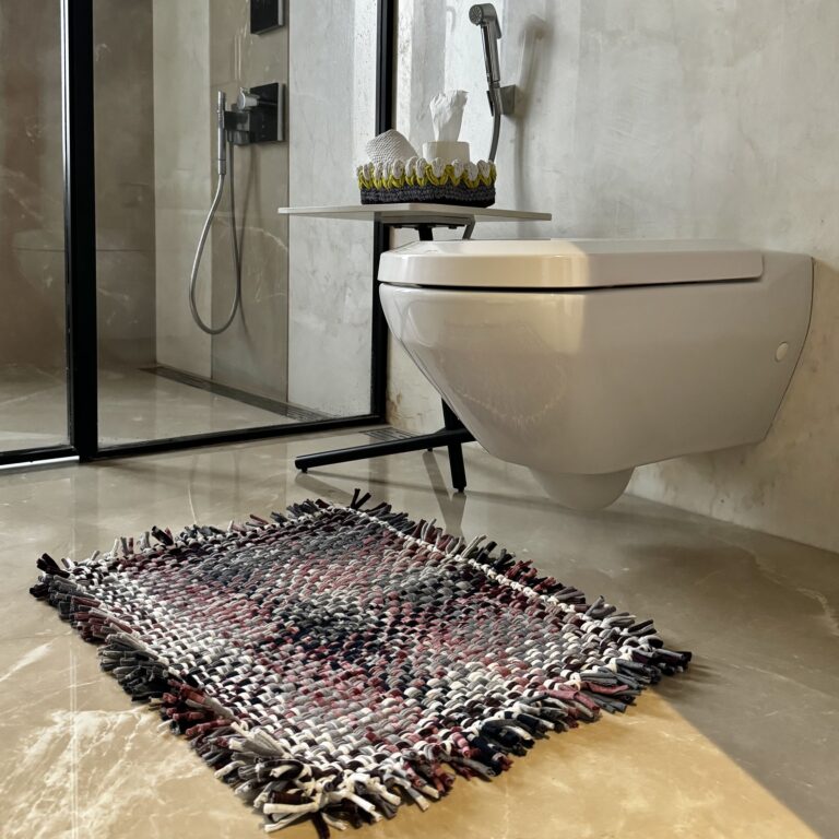 Image of Bathroom Mat / Door Mat / Meditation Mat | Old Rose, Grey, Burgundy, Silver Grey, Navy