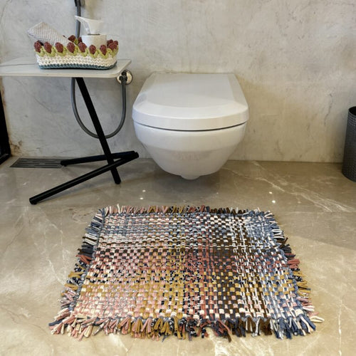 Bathroom Mat / Door Mat / Meditation Mat | Pink, Denim Blue, Brown, Beige, Navy, Off White