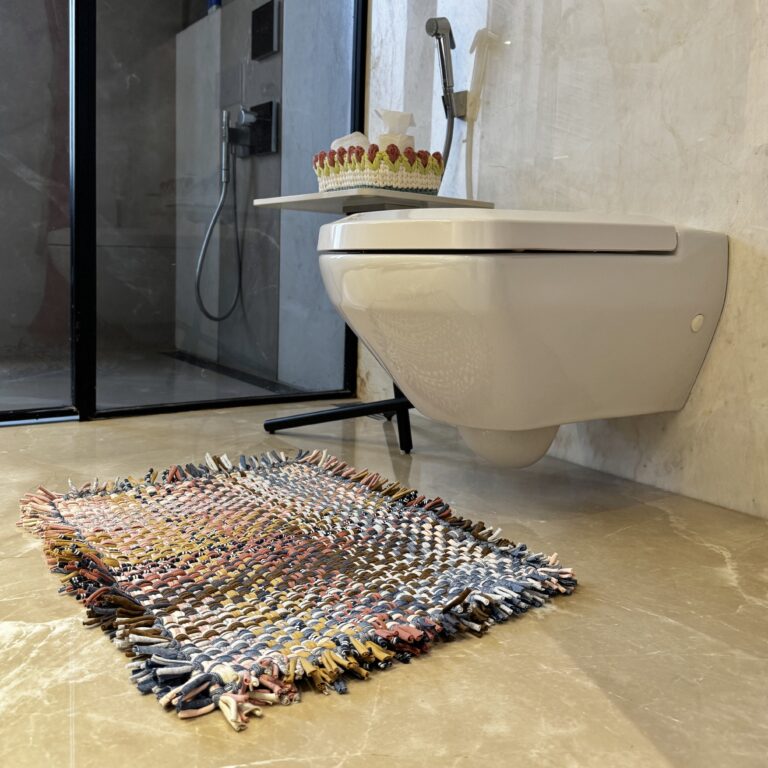 Image of Bathroom Mat / Door Mat / Meditation Mat | Pink, Denim Blue, Brown, Beige, Navy, Off White