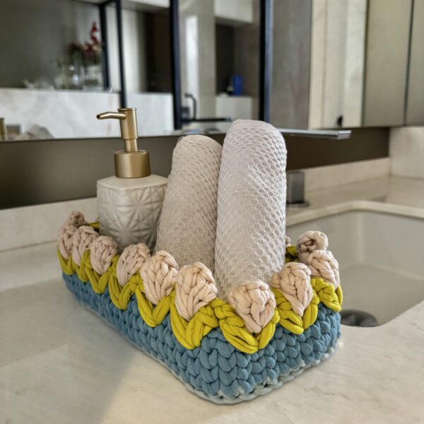 Image of Rectangular Flower Basket | Blue, Ash, Green