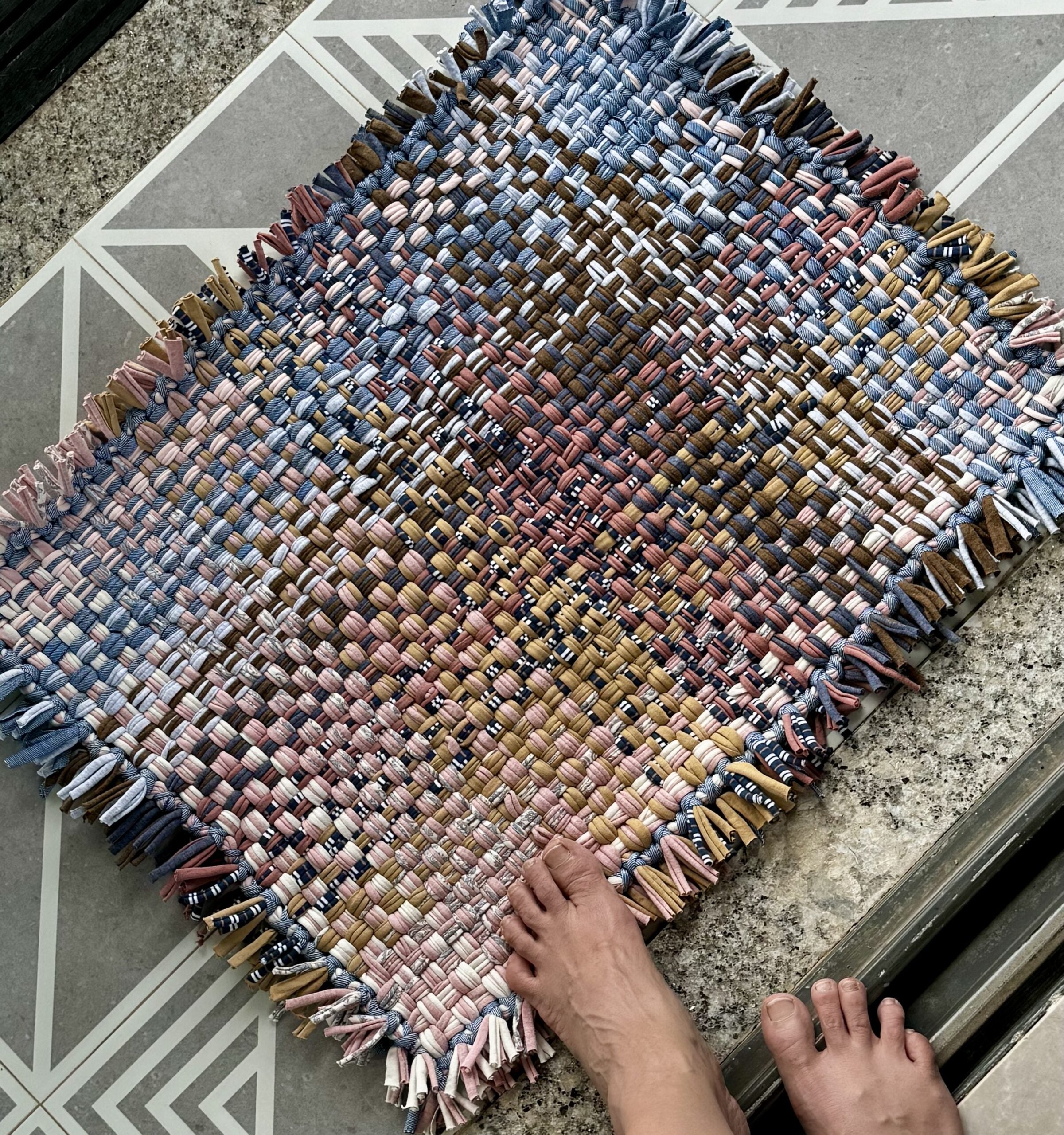 Image of Bathroom Mat / Door Mat / Meditation Mat | Pink, Denim Blue, Brown, Beige, Navy, Off White