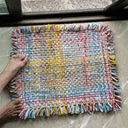 Bathroom Mat / Door Mat / Meditation Mat | Coral, Blue, Light Pink, Yellow, Beige, Light Grey