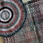 Round Crochet Floor Rug Old rose, Grey, Burgundy, Silver grey, Navy