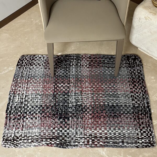 Image of Braided Edged Floor Rug / Throw | Old Rose, Grey, Burgundy, Silver Grey, Navy