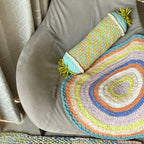 Bolster With Pre Filled Filler | Green, Peach, Sea Green