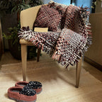 Tassel Floor Rug / Throw Old Rose, Grey, Burgundy, Silver Grey, Navy
