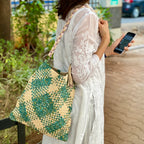 Shoulder Tote Bags Green Beige Color Premium Collection Shoulder carry