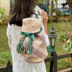 Backpack Green Pink Rose Beige Colors Premium Collection | Shoulder carry
