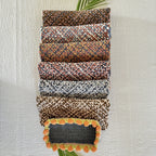 Set of 6 Hand-Woven Square Placemats / Dining Mats Pink, Denim blue, Brown, Beige, Navy, Off white