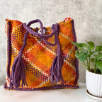 Soft Tote | Hand Carry |Orange, Purple, Mustard