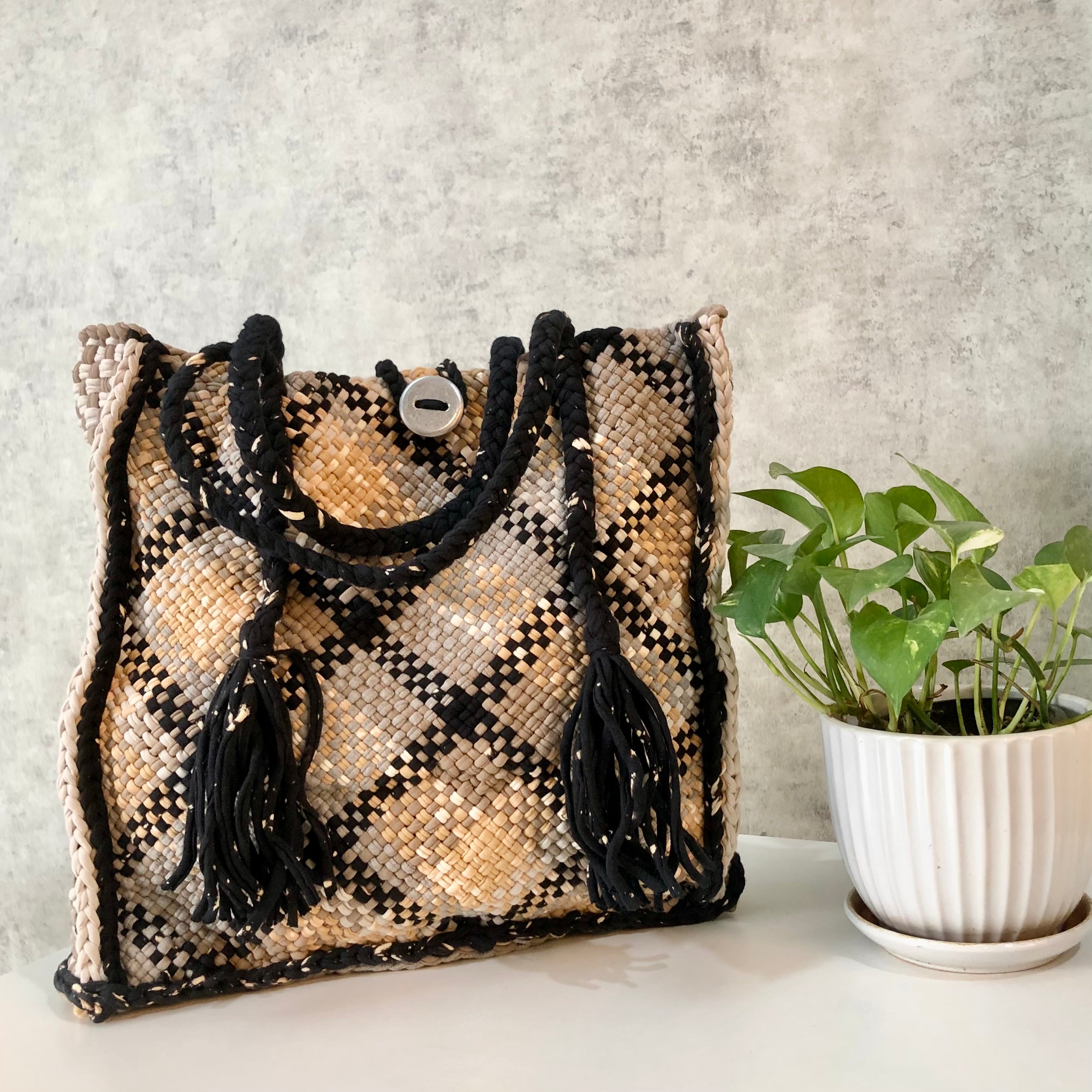 Image of Soft Tote | Hand Carry | Beige, Grey Black