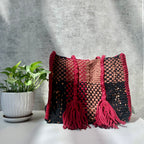 Oversized Tote / Hand / Shoulder Carry Maroon Black Brown