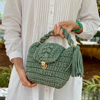 Crochet purse Khaki | Hand carry