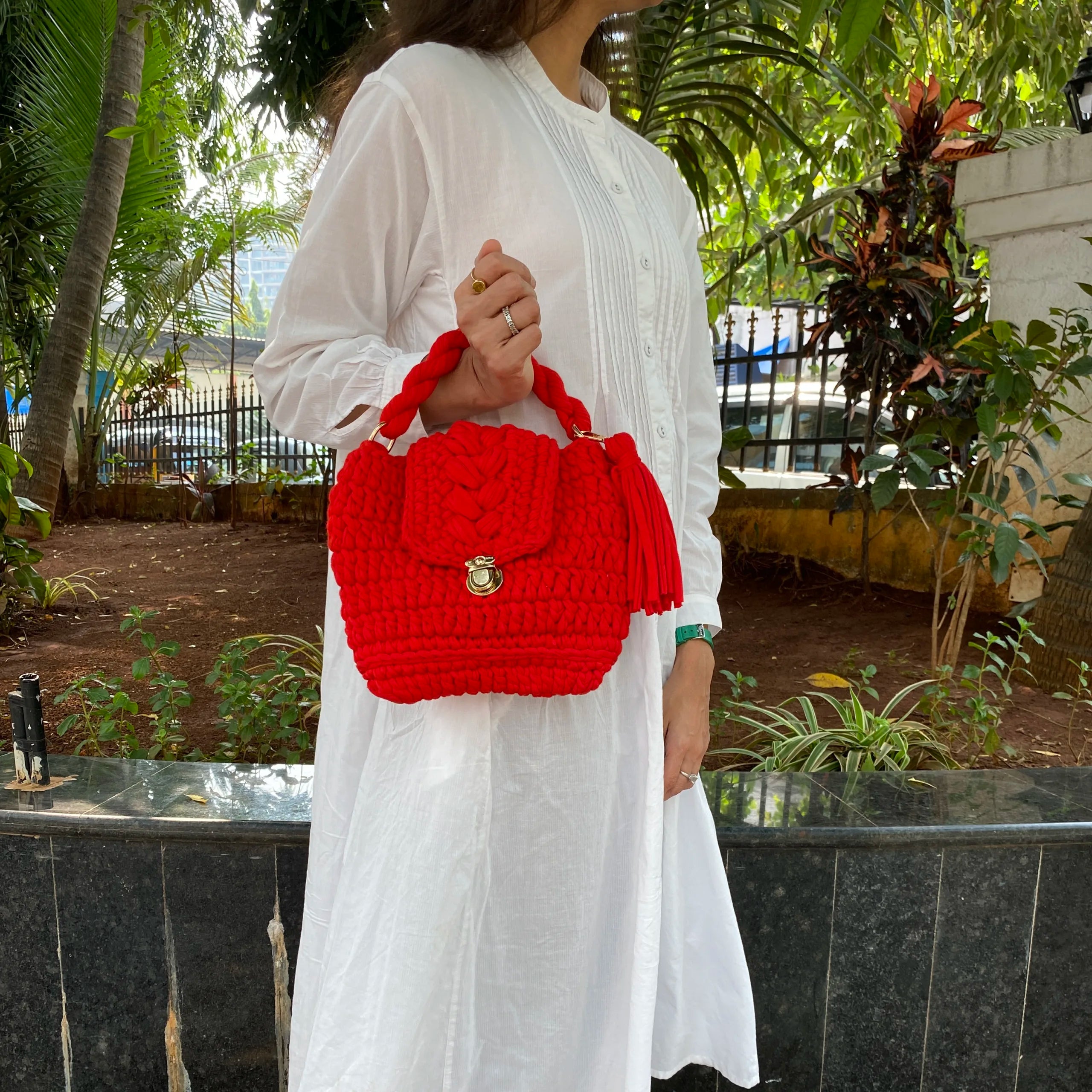 Image of Crochet purse Red | Hand carry