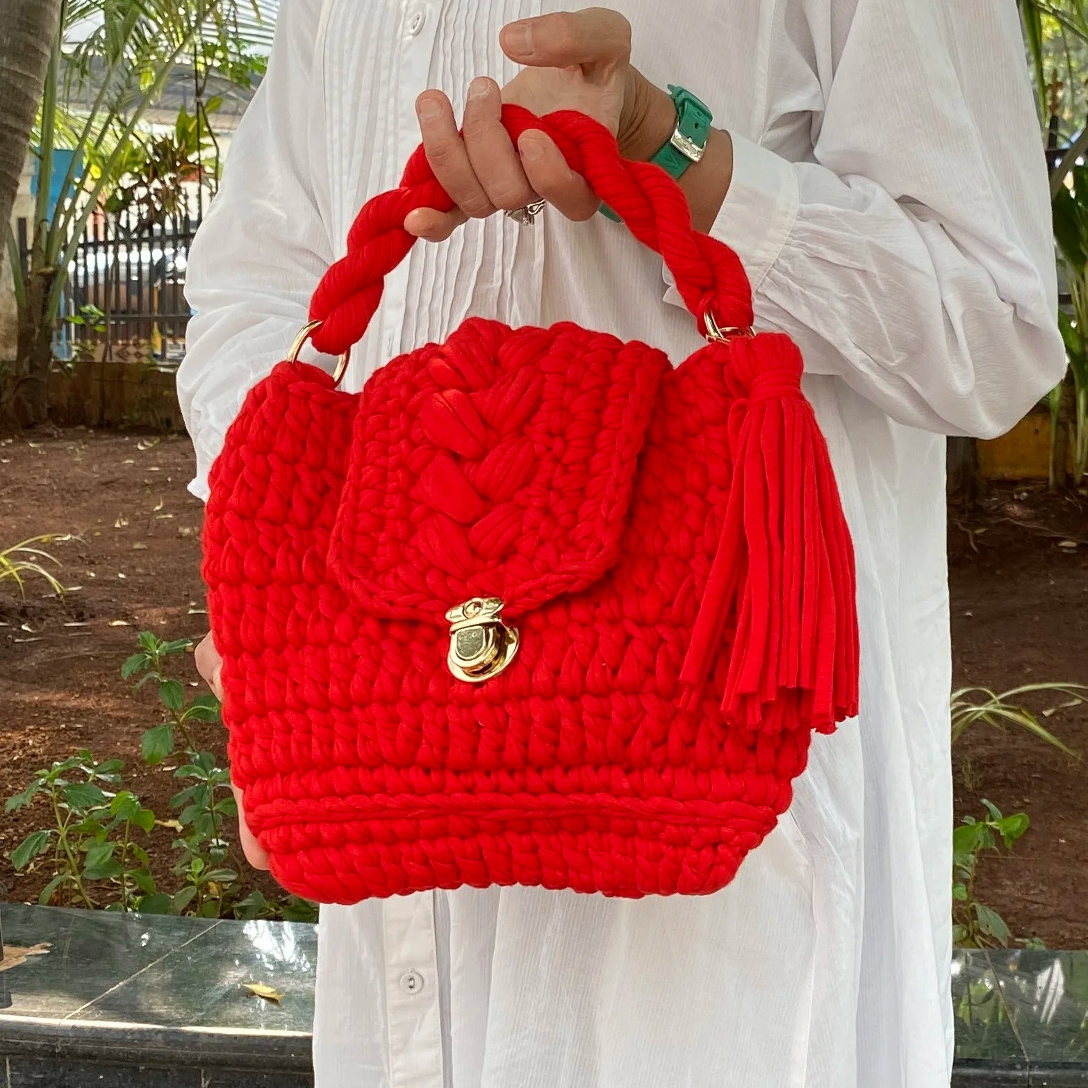Image of Crochet purse Red | Hand carry