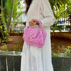 Crochet purse Mauve | Hand carry