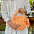 Crochet purse Peach | Hand carry