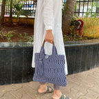 Macrame Handbag Stone blue