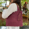 Macrame Handbag Burgundy