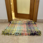 Bathroom Mat / Door Mat / Meditation Mat | Green, Sea Green, Purple, Peach, Off White