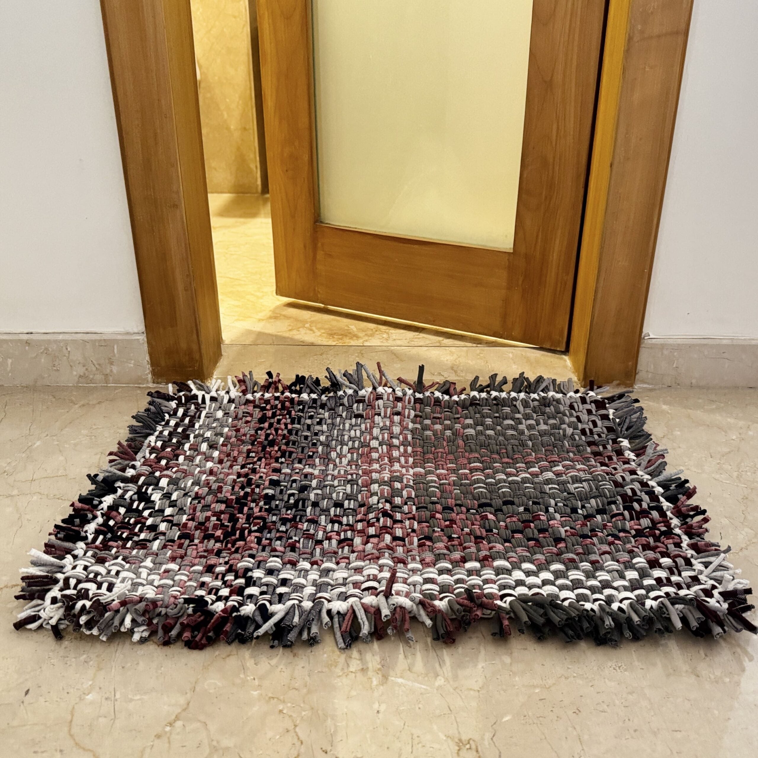 Image of Bathroom Mat / Door Mat / Meditation Mat | Old Rose, Grey, Burgundy, Silver Grey, Navy
