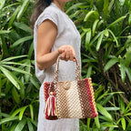 Macrame Mini Brown, Beige Maroon, Lemon | Hand carry