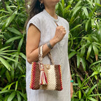 Macrame Mini Brown, Beige Maroon, Lemon | Hand carry
