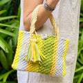 Macrame Mini Olive, Grass green Neon, Yellow, Grey | Hand carry