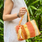 Macrame Mini Mustard, Lemon Rust, Beige | Hand carry