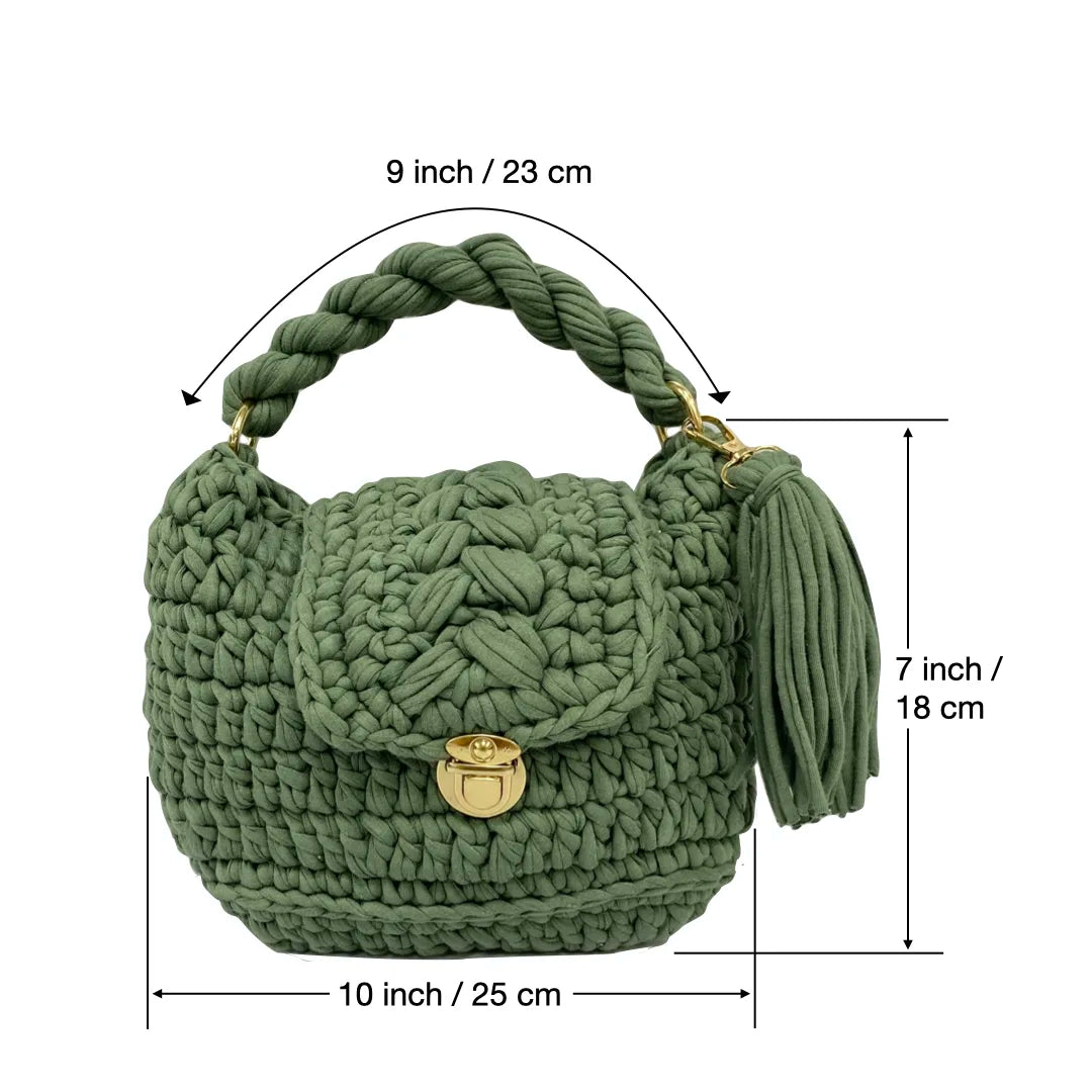 Image of Crochet purse Khaki | Hand carry