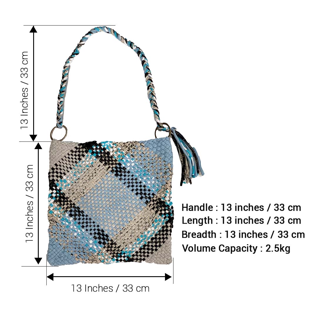 Image of Shoulder Tote Bags Blue Off White Black Color Premium Collection | Shoulder carry