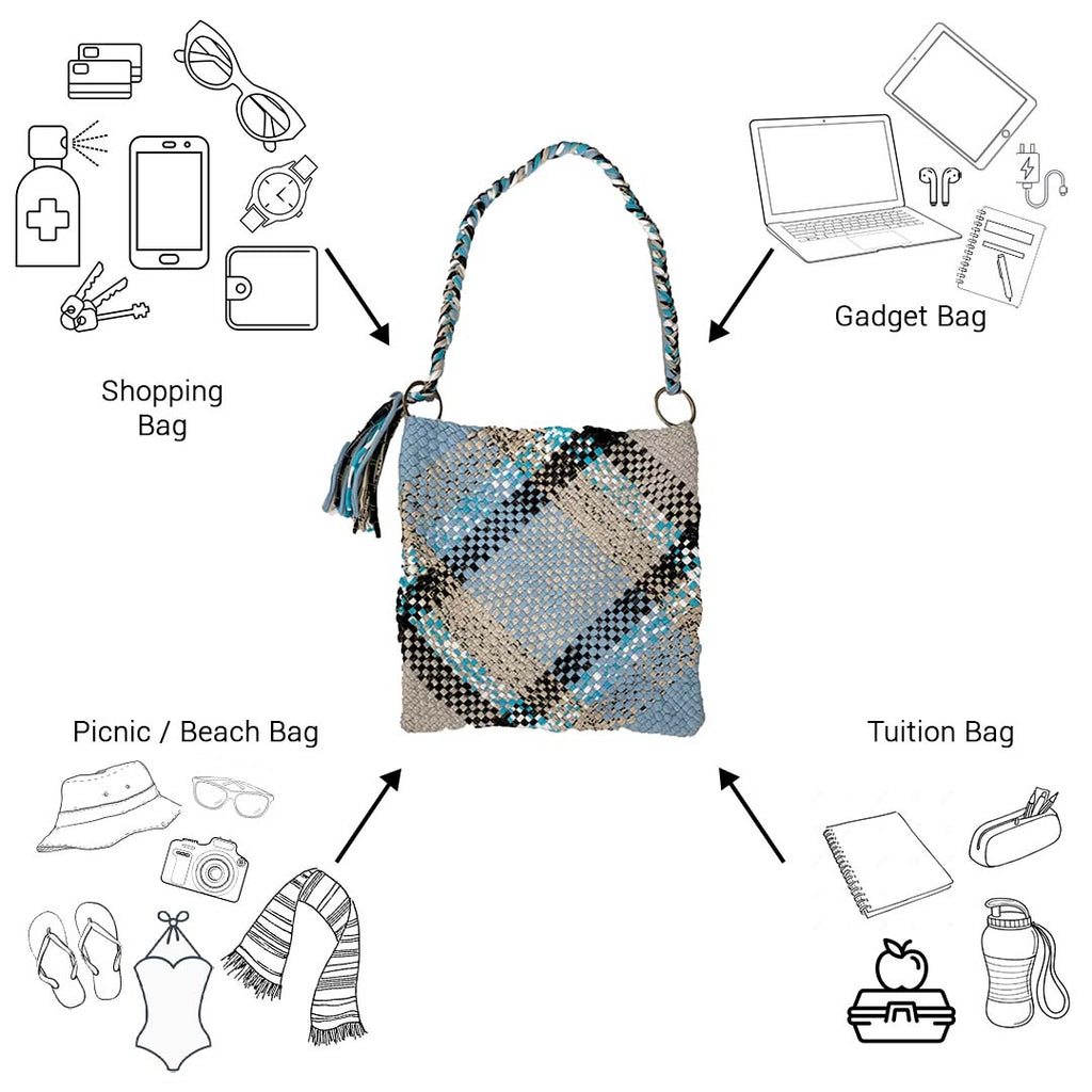 Shoulder Tote Bags Blue Off White Black Color Premium Collection | Shoulder carry