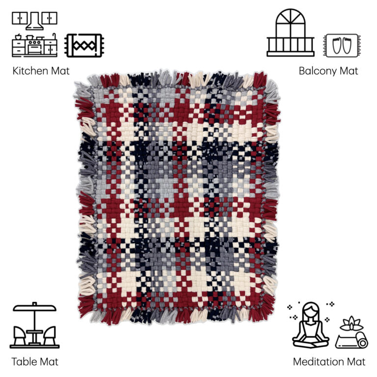 Image of Bathroom Mat / Door Mat / Meditation Mat | Red, White, Grey, Black