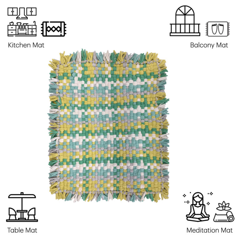 Image of Bathroom Mat / Door Mat / Meditation Mat | Yellow, Green, Grey, White