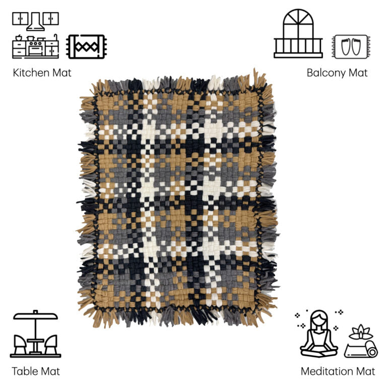 Image of Bathroom Mat / Door Mat / Meditation Mat | Brown, Grey, Black, White