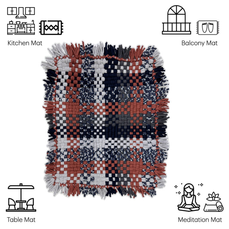 Image of Bathroom Mat / Door Mat / Meditation Mat | Brown, Grey, Navy, Charcoal