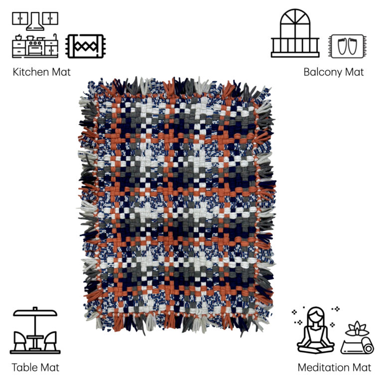 Image of Bathroom Mat / Door Mat / Meditation Mat | Navy Grey, Brown