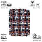 Bathroom Mat / Door Mat / Meditation Mat | Navy Grey, Brown