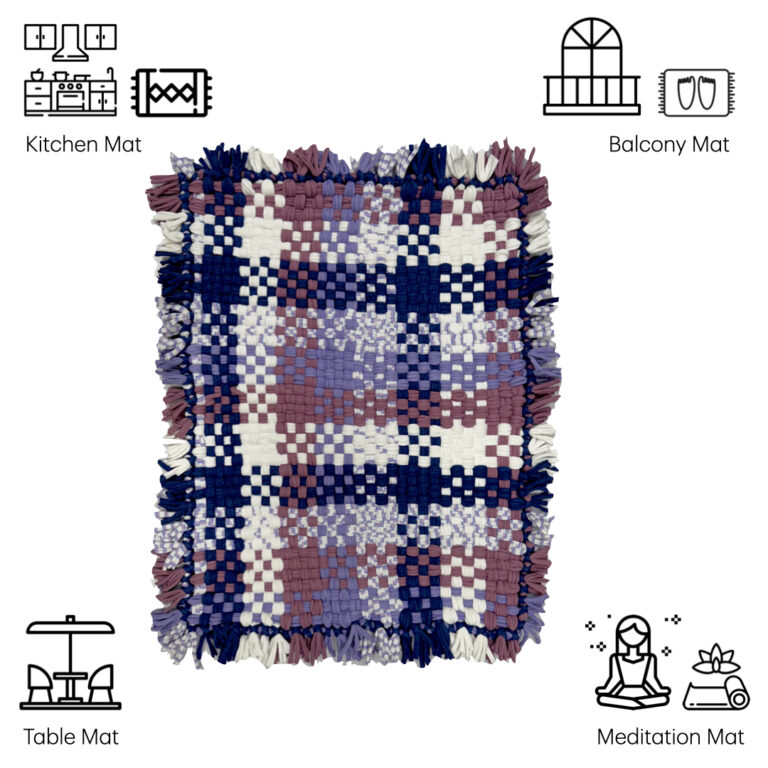 Image of Bathroom Mat / Door Mat / Meditation Mat | Purple, White, Navy
