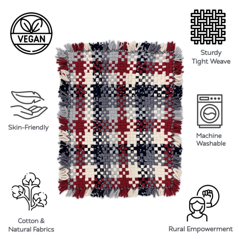 Image of Bathroom Mat / Door Mat / Meditation Mat | Red, White, Grey, Black